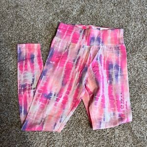 Justice NWT Girl full length leggings. Size 12. Pink Tie Dye.